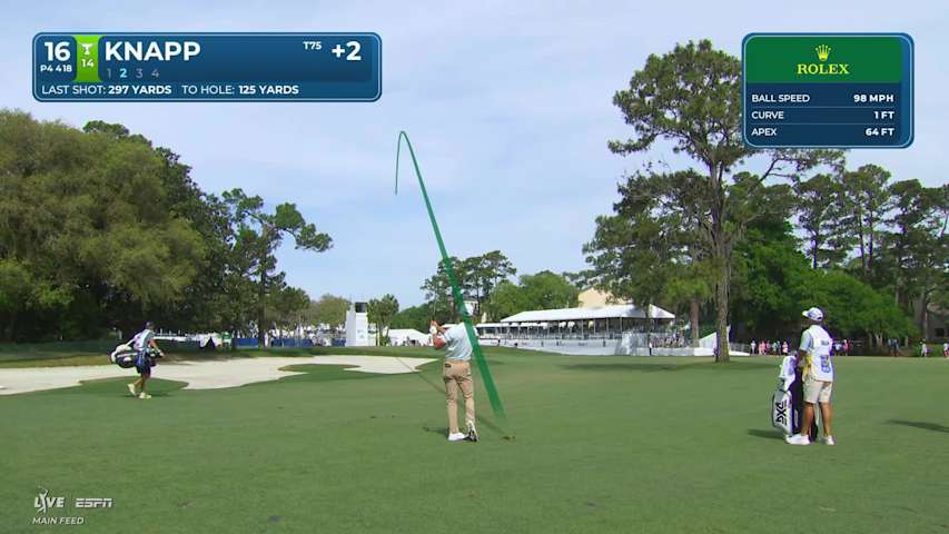 Jake Knapp sinks 23-foot birdie putt on No. 16 at RBC Heritage