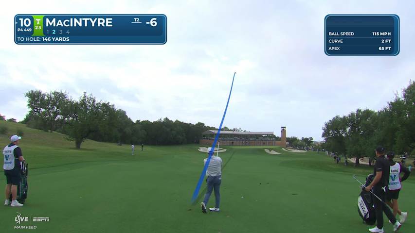 Robert MacIntyre hits 143-yard approach to 8 feet, sets up birdie on No. 10 at Valero