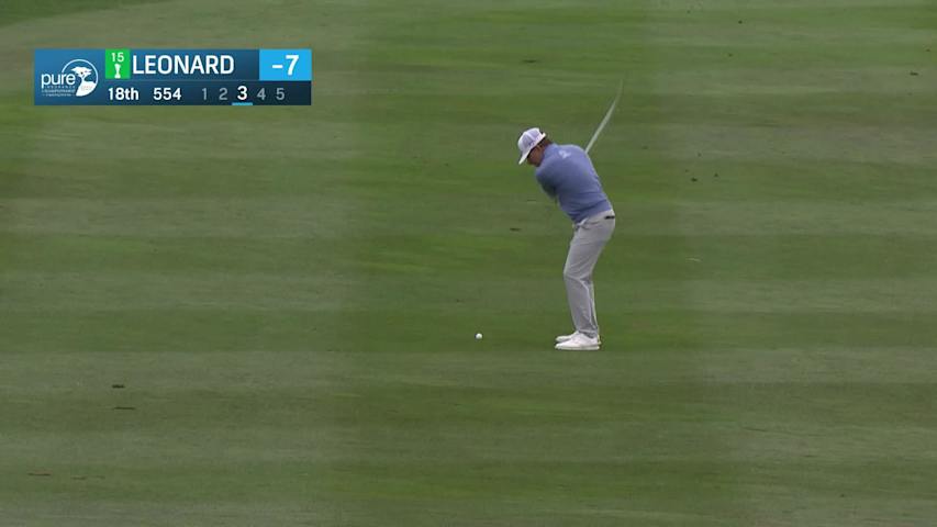 Justin Leonard makes birdie on No. 18 at PURE Insurance Championship