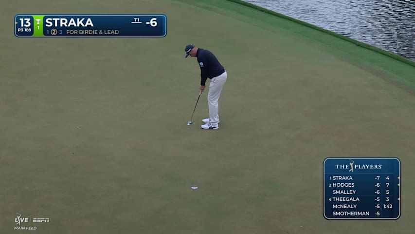 Sepp Straka sinks 12-foot birdie putt on No. 13 at THE PLAYERS