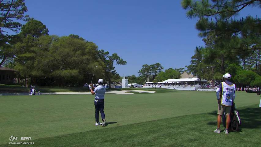 Collin Morikawa's 148-yard approach sets up birdie on No. 16 at RBC Heritage