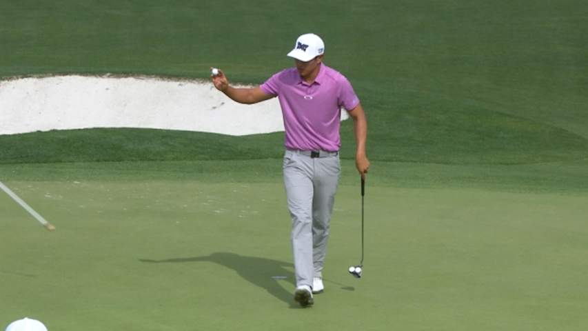 James Hahn gets up and down for birdie at Wells Fargo