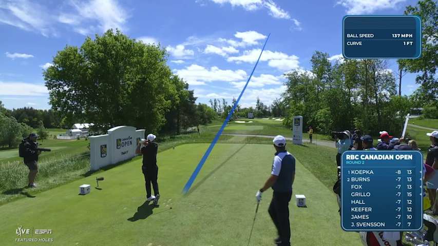 Emiliano Grillo sinks 22-foot birdie putt on No. 7 at RBC Canadian