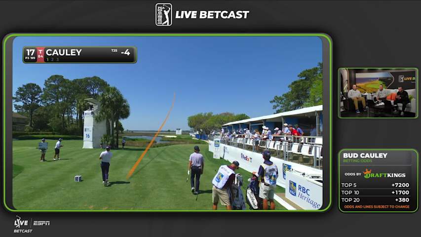 Bud Cauley hits tee shot to 11 feet, sets up birdie on No. 17 at RBC Heritage
