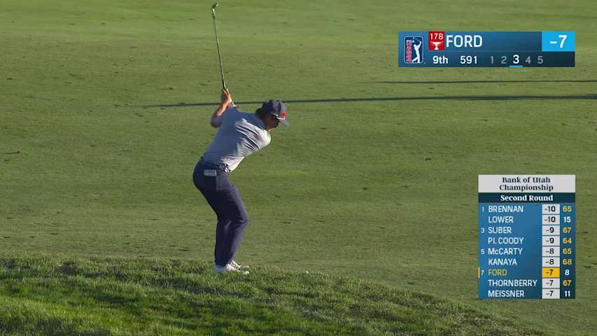 David Ford hits 96-yard approach to 5 feet, sets up birdie on No. 9 at Bank of Utah