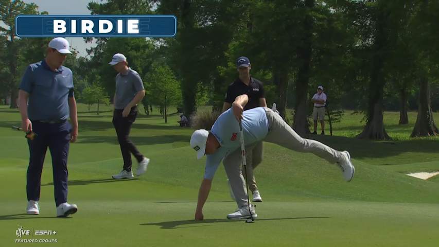 Nate Lashley makes birdie on No. 2 at Zurich Classic