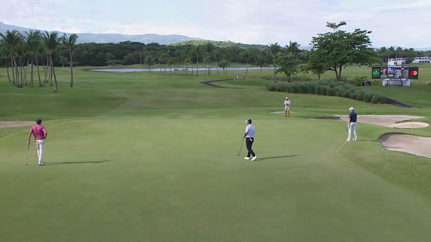Vince Whaley makes birdie putt on No. 16 at Puerto Rico
