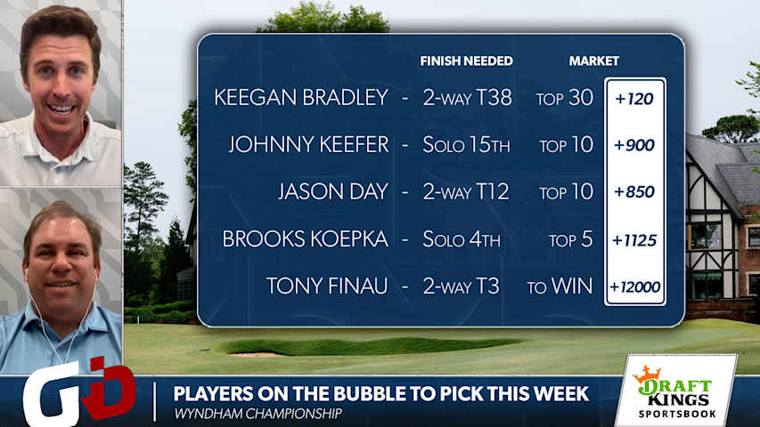 DraftKings odds: Picking top-70 bubble players at Wyndham Championship