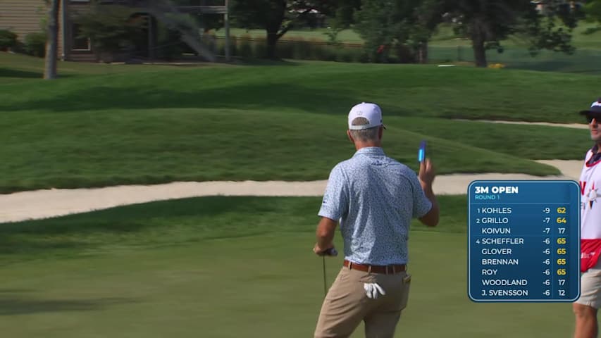 Kevin Streelman sinks 7-foot birdie putt on No. 7 at 3M Open