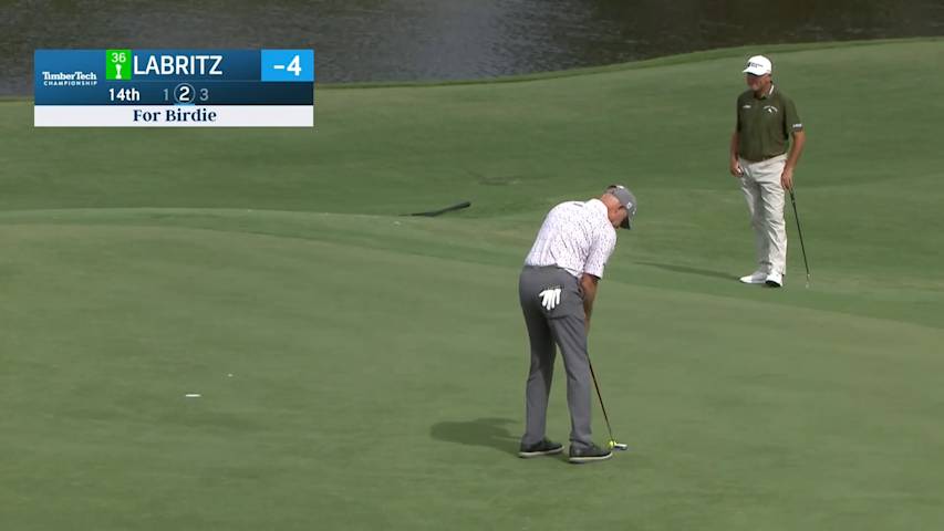 Rob Labritz drains birdie putt at TimberTech Champ