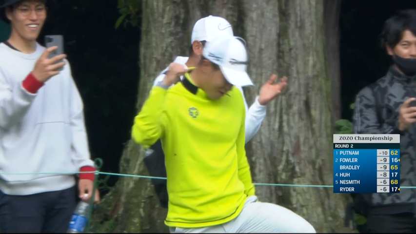 Keita Nakajima holes birdie pitch-shot from rough at ZOZO
