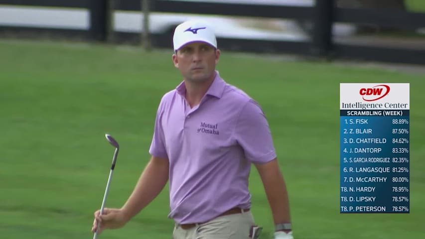 Steven Fisk taps in from 2 feet for birdie on No. 12 at ISCO Championship