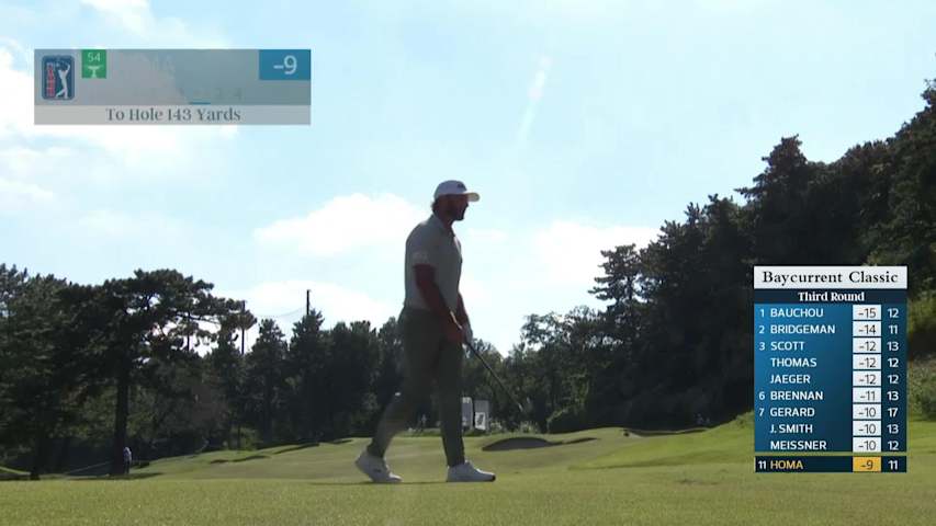 Max Homa sinks 23-foot birdie putt on No. 12 at Baycurrent