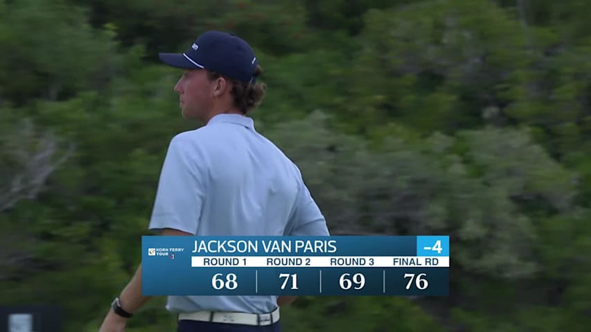 Jackson Van Paris makes birdie on No. 18 at Great Abaco Classic