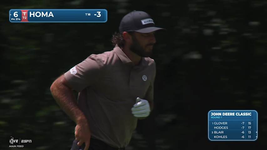 Max Homa's 125-yard approach sets up birdie on No. 6 at John Deere