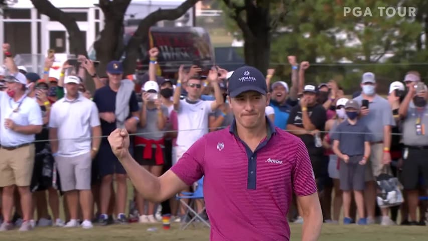 Carlos Ortiz sinks a 22-foot birdie to win Vivint Houston Open