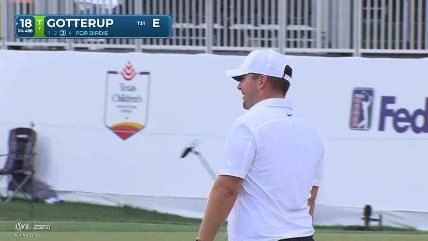Chris Gotterup sinks 72-foot birdie putt on No. 18 at Houston Open