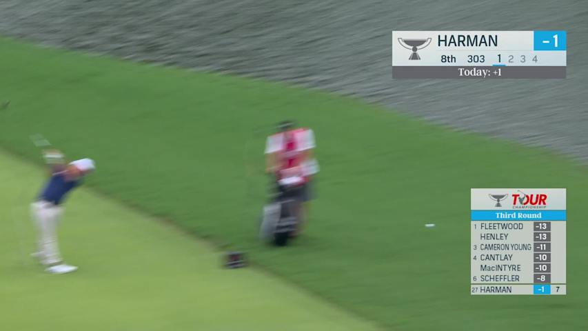 Brian Harman sinks a 23-foot eagle putt on No. 8 at TOUR Championship