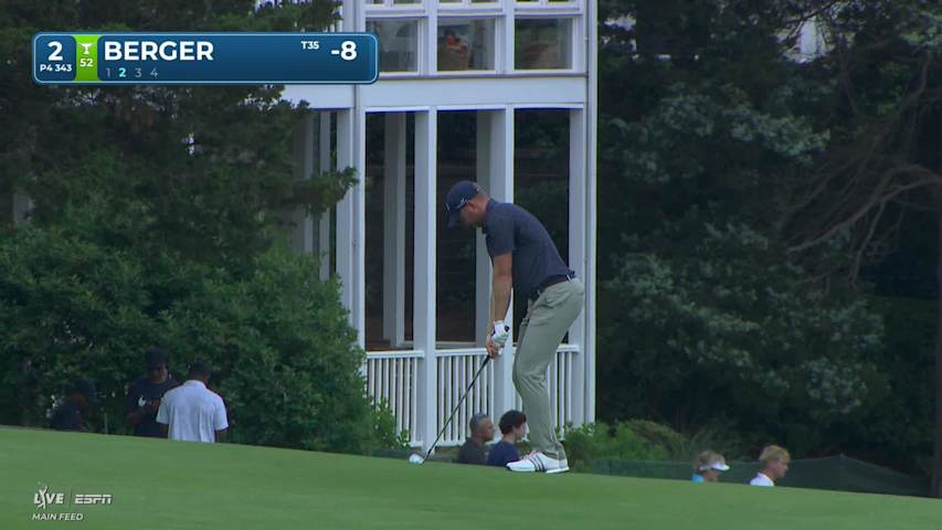 Daniel Berger gets up-and-down from 122 yards for birdie on No. 2 at Travelers