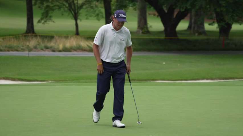 Michael Miller makes birdie on No. 18 at BMW Charity Pro-Am