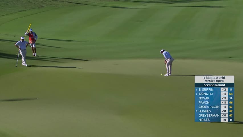 Peter Malnati drains 25-foot eagle putt on No. 13 at Mexico Open