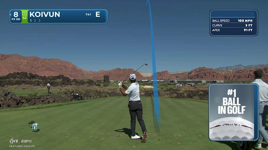 Jackson Koivun hits tee shot to 5 feet, sets up birdie on No. 8 at Bank of Utah