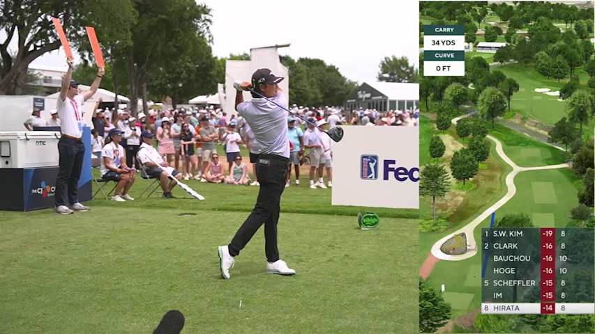 Kensei Hirata sinks 53-foot eagle putt on No. 9 at THE CJ CUP