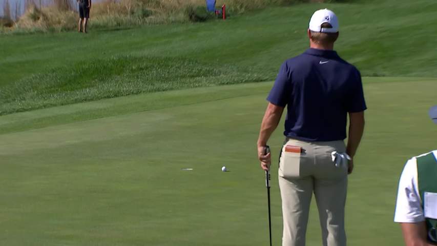 Jeffrey Kang makes birdie putt on No. 10 at Korn Ferry Tour Champ