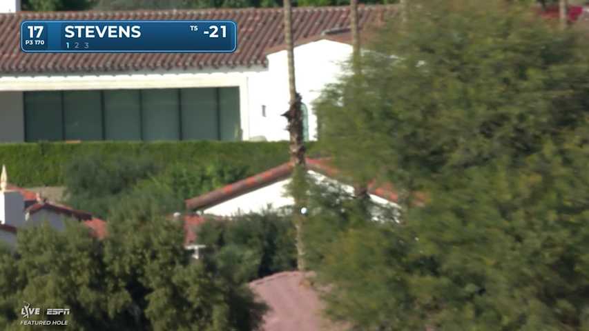 Sam Stevens hits 169-yard tee shot to 12 feet, sets up birdie on No. 17 at The American Express