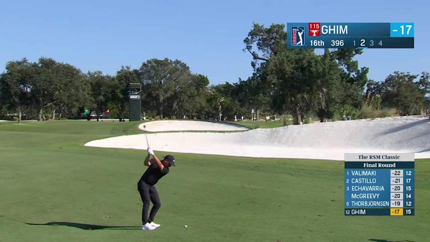 Doug Ghim hits 118-yard approach to 9 feet, sets up birdie on No. 16 at The RSM Classic