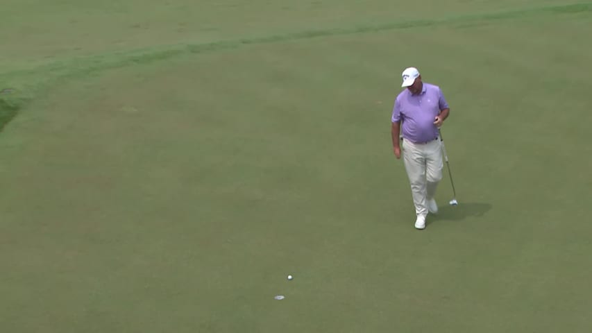 Thomas Bjørn makes birdie on No. 15 at Principal Charity Classic