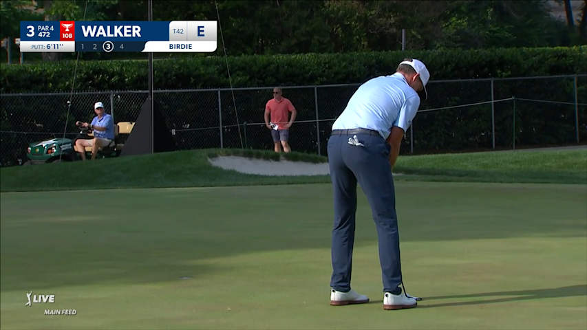 Jimmy Walker makes birdie putt at Charles Schwab