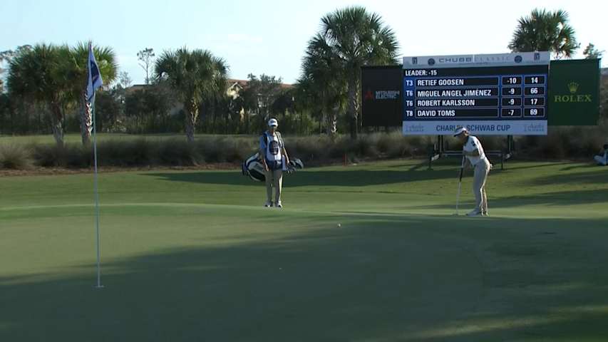Bernhard Langer gets up-and-down for birdie at Chubb Classic