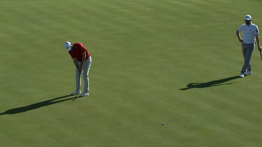 Ryan Palmer cans birdie putt at The American Express