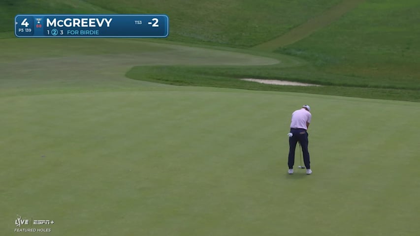 Max McGreevy sinks a 20-foot birdie putt on No. 4 at RBC Canadian