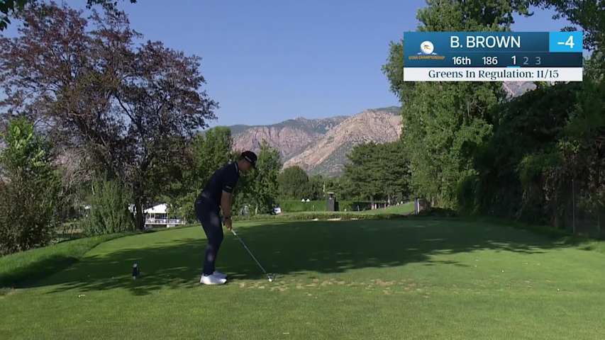 Blades Brown makes birdie on No. 16 at Utah Championship