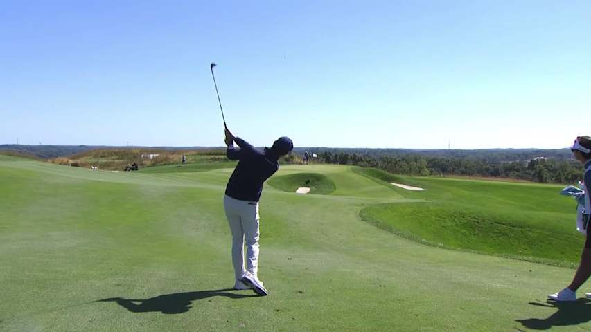 Jeffrey Kang makes Eagle on No. 10 at Korn Ferry Tour Champ