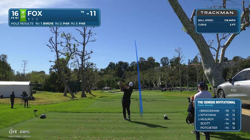 Ryan Fox hits 151-yard tee shot to 2 feet, nearly aces No. 16 at The Genesis