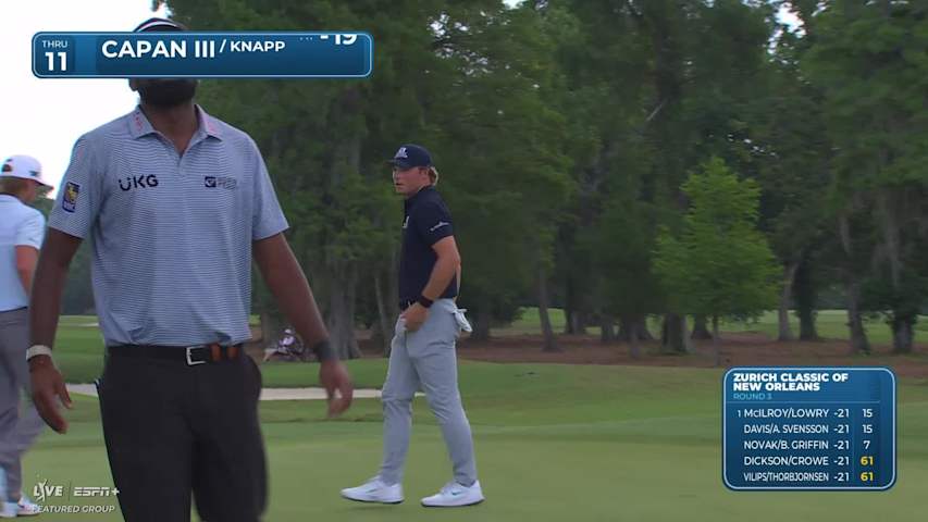 Frankie Capan III makes birdie on No. 11 at Zurich Classic