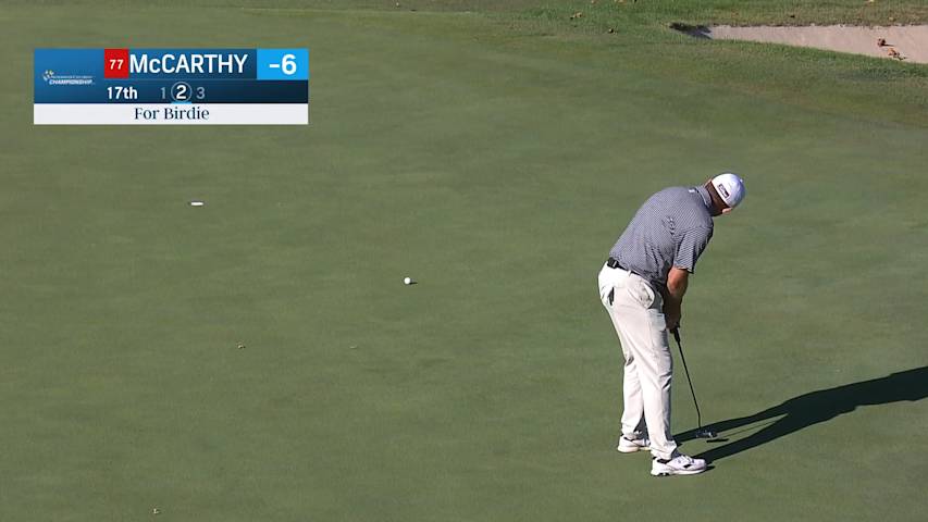 Dan McCarthy sinks 26-footer for birdie at Nationwide Children's