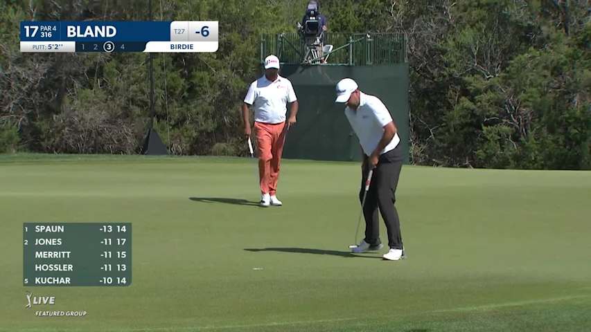 Richard Bland drains birdie putt at Valero