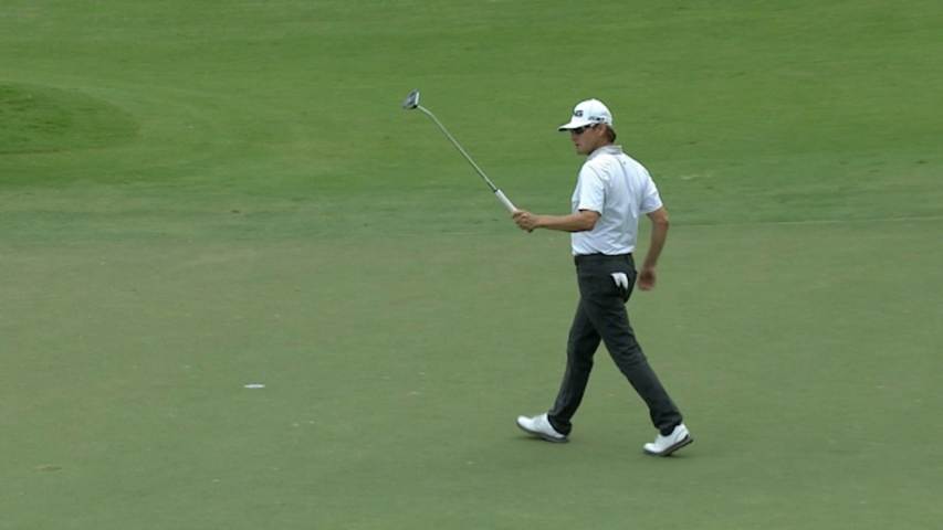 Heath Slocum sticks his approach shot to set up eagle at Wyndham