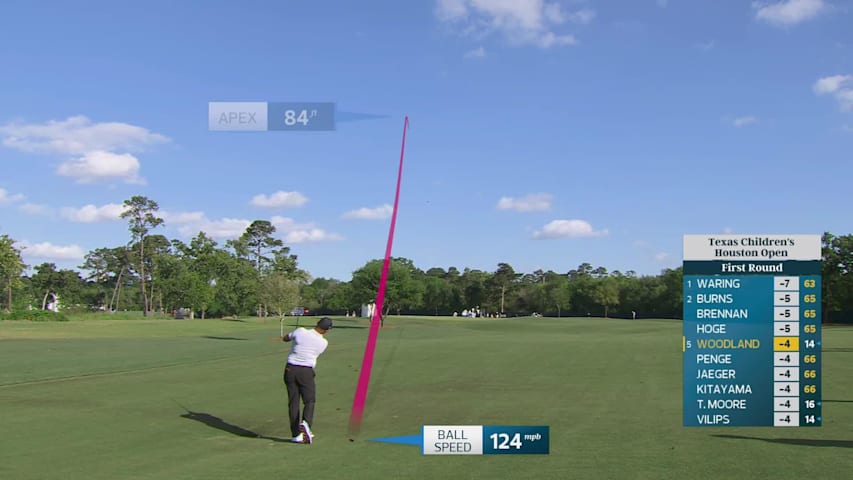 Gary Woodland hits 166-yard approach to 15 feet, sets up birdie on No. 6 at Texas Children's