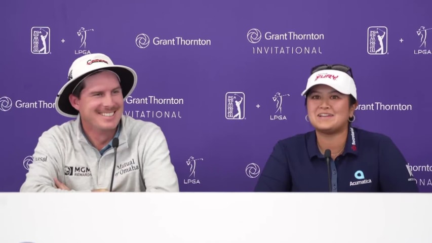 Joel Dahmen and Lilia Vu on the conditions at Tiburon Golf Club