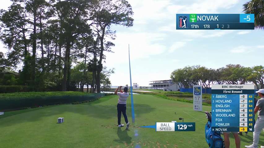 Andrew Novak hits tee shot to 12 feet, sets up birdie on No. 17 at RBC Heritage