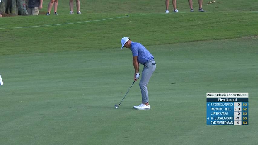 Sam Saunders hits 77-yard approach to 4-feet at Zurich Classic