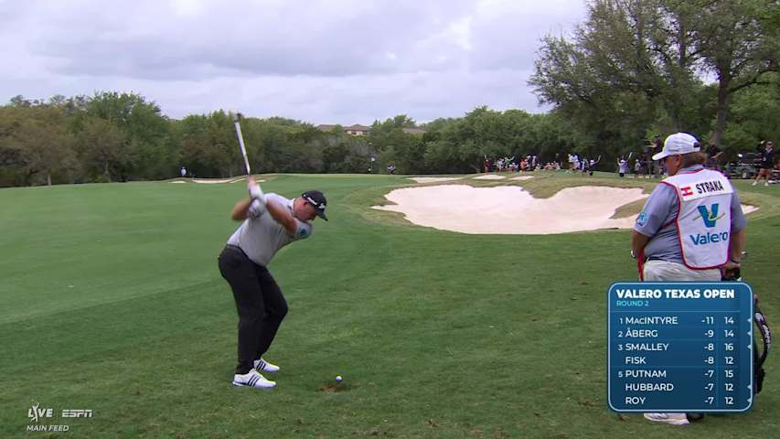 Sepp Straka hits 129-yard approach to 5 feet, sets up birdie on No. 5 at Valero