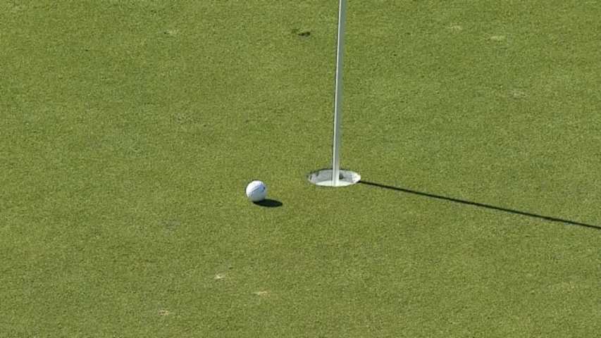 David Lynn nearly holes out on No. 13 at The Honda Classic