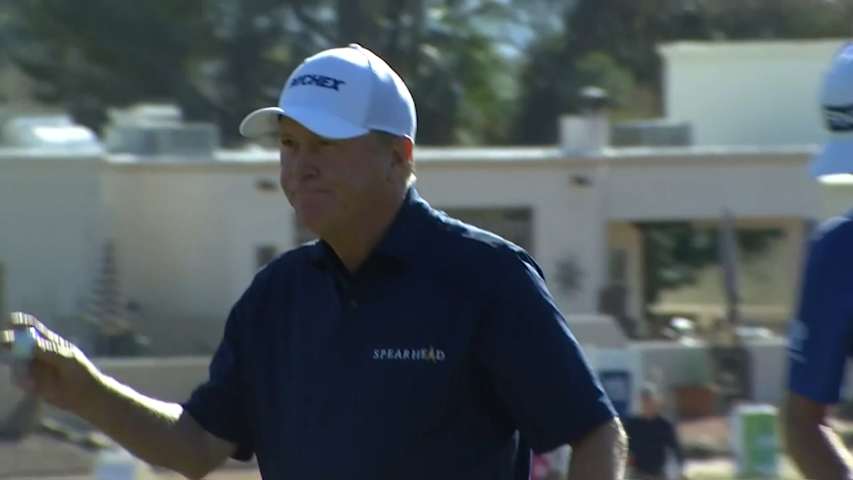 Jeff Sluman navigates No. 17 for birdie at Cologuard