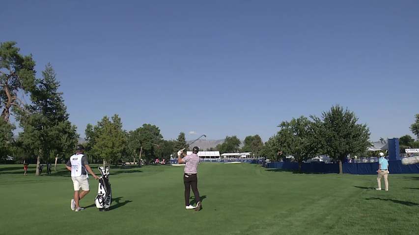 Joe Weiler makes eagle putt on No. 16 at Albertsons Boise Open